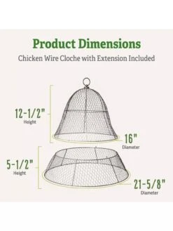 Chicken Wire Cloche With Extension 16 Chicken Wire Cloche With Extension -Plant Supports Shop 8600116 1
