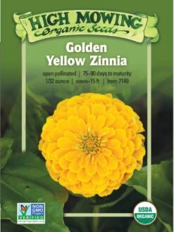 Golden Yellow Zinnia Organic Seeds